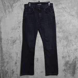 Tecovas Jeans Mens 31x30 Black Straight Stretch Whiskering Dark Wash Denim Pants
